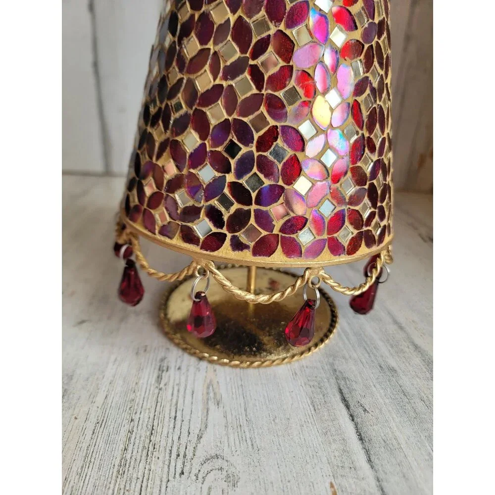 Pier 1 tree Mosaic red Christmas tree star Xmas metal‎ decor